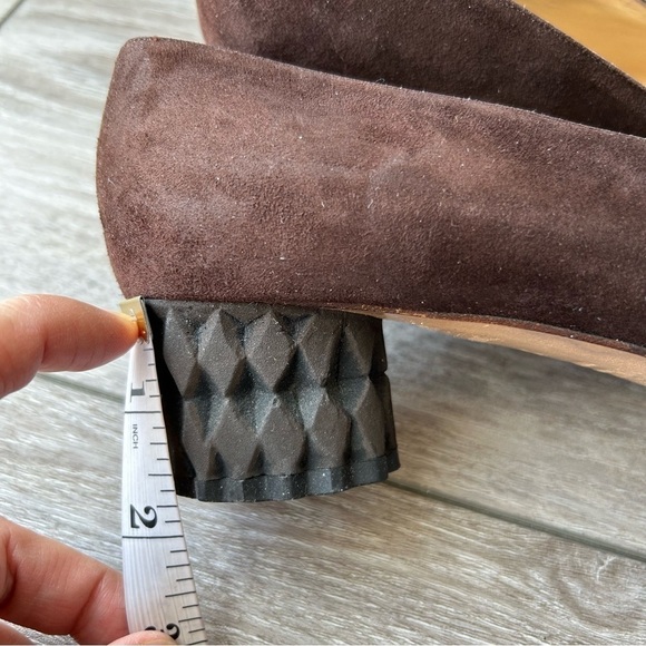 Di Sandro Brown Black Two Tuned Suede Leather Custom Heel Pump - Picture 13 of 13